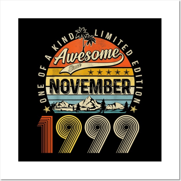 Awesome Since November 1999 Vintage 24th Birthday Wall Art by Benko Clarence